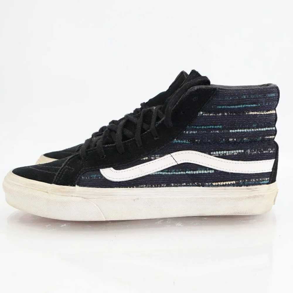 Vans SK8 Knit Lines Suede Hi Top Lace Up Black Skate Sneakers Women's 8.5